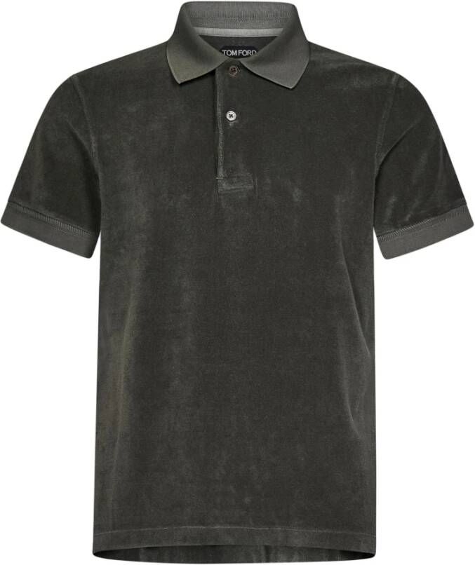 Tom Ford Men s kleding t-shirts Polos Black Ss23 Grijs Heren