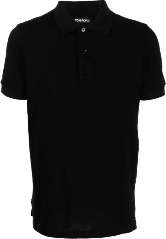 Tom Ford Zwarte Polo Shirt Klassieke Kraag Black Heren