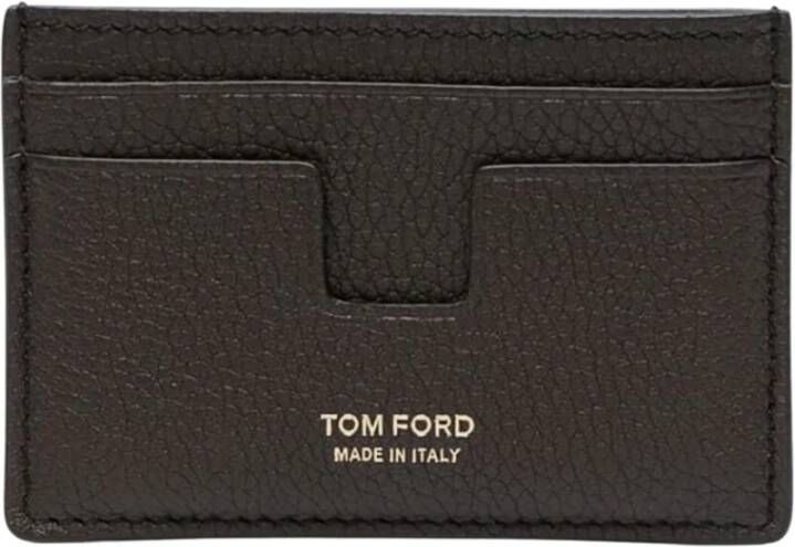 Tom Ford T Line Pasjeshouder met Goudkleurig Logo Black Heren