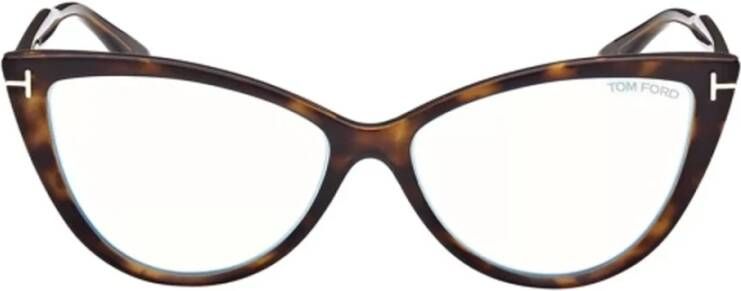 Tom Ford Prachtige Celluloid Brilmonturen voor Modieuze Vrouwen Brown Dames