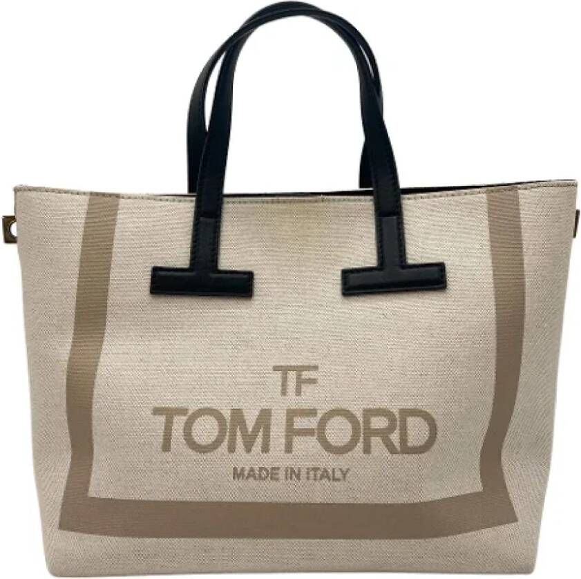 Tom Ford Pre-owned Canvas handbags Beige Dames