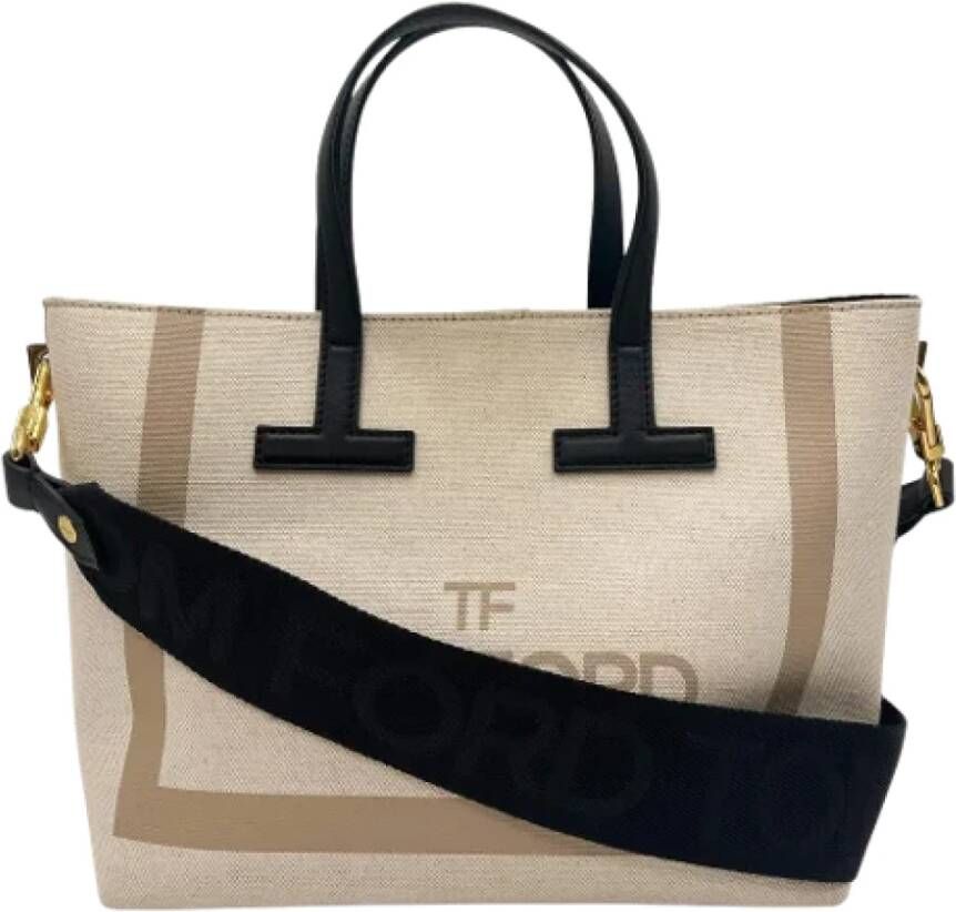 Tom Ford Pre-owned Canvas handbags Beige Dames