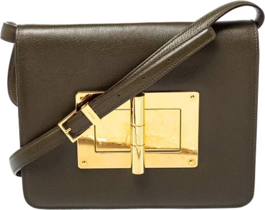 Tom Ford Pre-owned Leather crossbody-bags Bruin Dames
