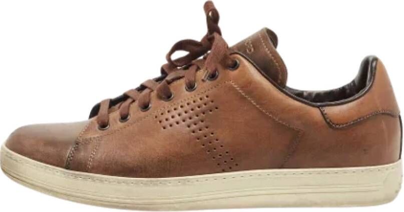 Tom Ford Pre-owned Leather sneakers Bruin Dames