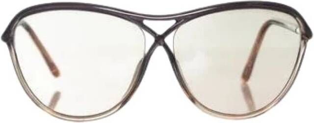 Tom Ford Pre-owned Pre-eigenaarplasticsunglasses Bruin Dames