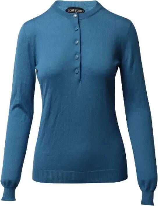 Tom Ford Pre-owned Pre-owned Wool tops Blauw Dames