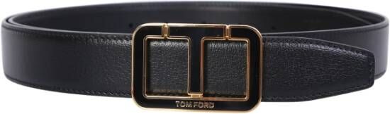 Tom Ford Premium Zwart T-Gesp Riem Zwart Heren