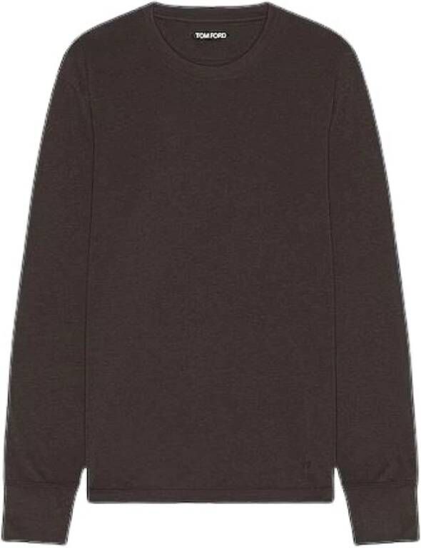 Tom Ford Ronde hals Gebreide trui Brown Heren