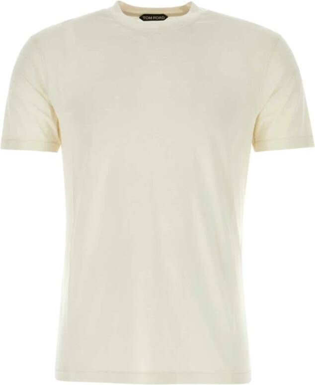 Tom Ford Sand Lyocell Blend T-Shirt Modern Comfort Beige Heren