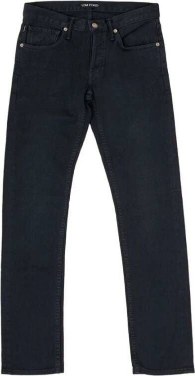 Tom Ford Blauwe Straight Fit Jeans met Vijf Zakken Blue Heren