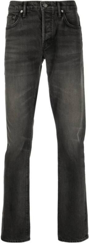 Tom Ford Zwarte Selvedge Straight-Leg Jeans Black Heren