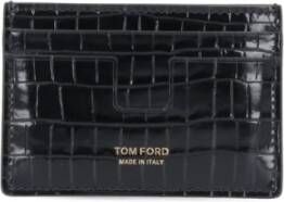 Tom Ford Smalle Leren Portemonnees Kaarthouders Black Heren