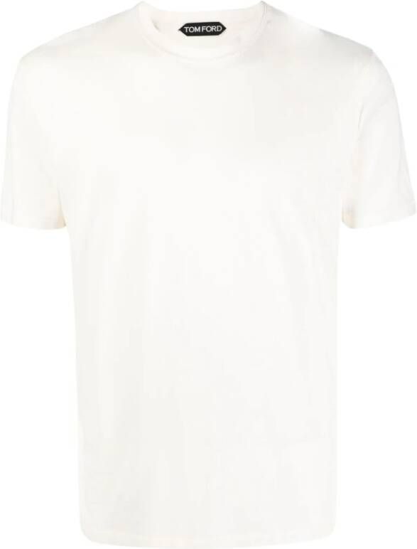 Tom Ford Witte Ribgebreide T-shirts en Polos White Heren