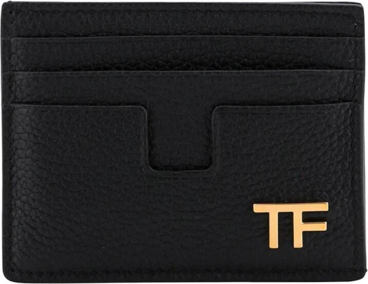 Tom Ford Stijlvolle Leren Kaarthouder Zwart Heren