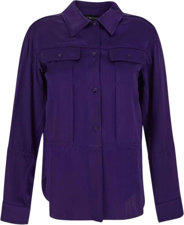 Tom Ford Stijlvolle Paarse Acetaat Shirt Purple Dames