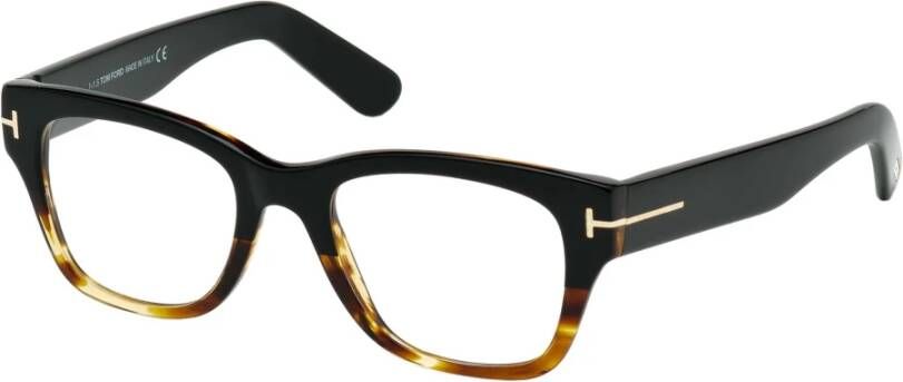 Tom Ford Stijlvolle Zwart Karamel Brilmontuur Bruin Dames