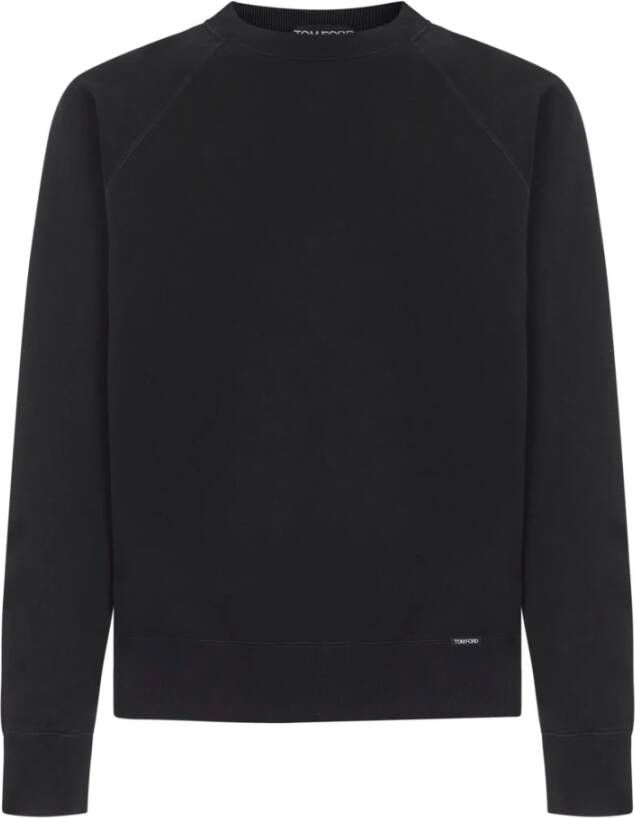 Tom Ford Geribbelde Crewneck Trui Black Heren