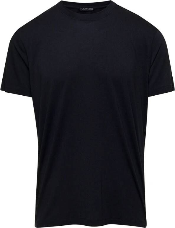 Tom Ford Upgrade je casual garderobe met een zwarte katoenen crewneck T-shirt Black Heren