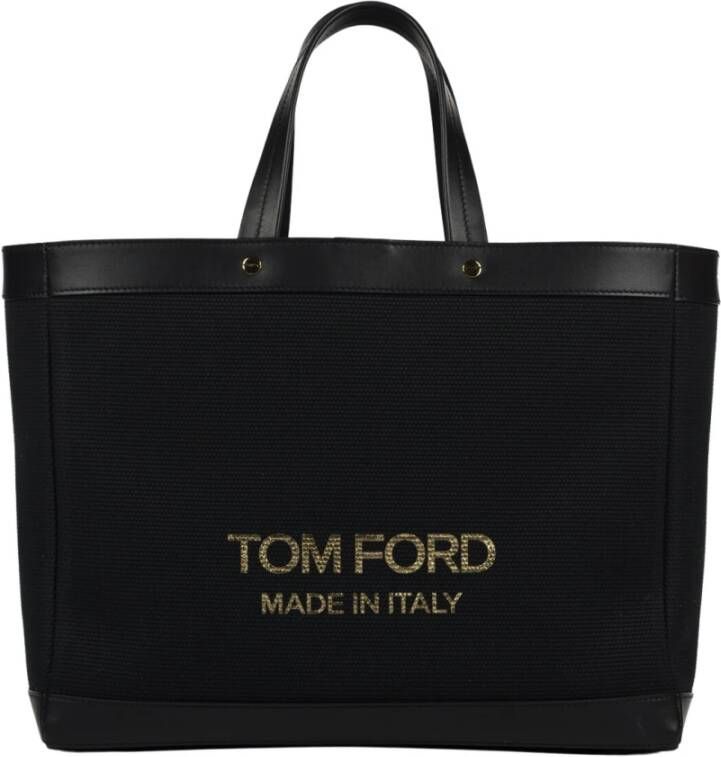 Tom Ford Schoudertas voor dames met drukknoop Black Dames
