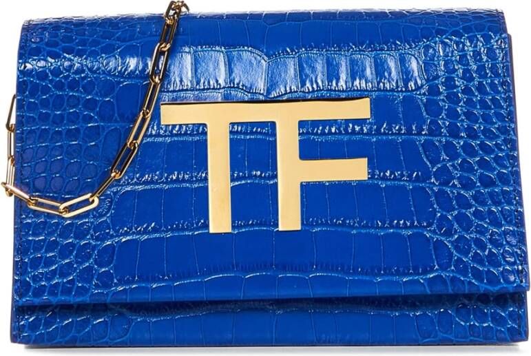 Tom Ford Trendy Blauwe Clutch voor Vrouwen Blauw Dames