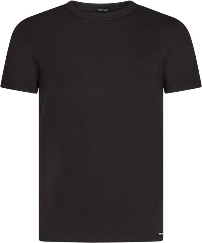 Tom Ford Upgrade je casual garderobe met deze Ribbed Crewneck T-shirt Bruin Heren