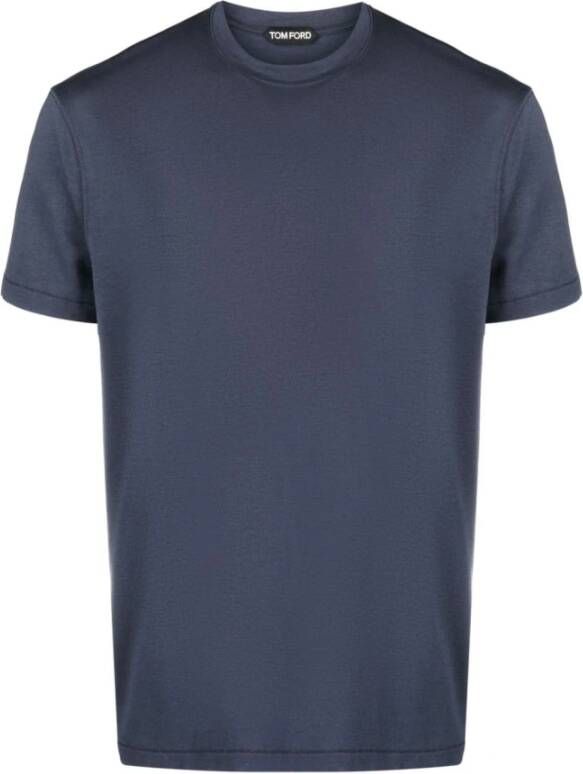 Tom Ford Upgrade je casual garderobe met Lyocell katoenen T-shirt Blauw Heren