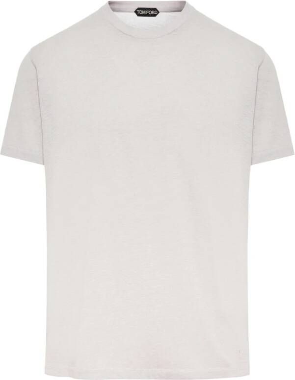 Tom Ford Upgrade je garderobe met Blended Cotton T-Shirt Grijs Heren