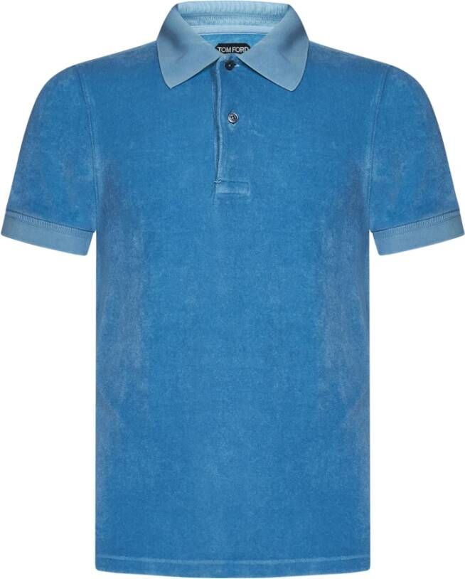 Tom Ford Upgrade je garderobe met deze stijlvolle Aqua Polo Shirt Blauw Heren