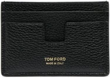 Tom Ford T Line Pasjeshouder met Goudkleurig Logo Black Heren