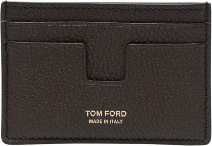 Tom Ford T Line Pasjeshouder met Goudkleurig Logo Black Heren