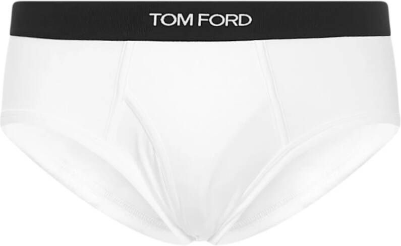 Tom Ford Wit Katoenen Ondergoed met Contrasterend Logo Wit Heren