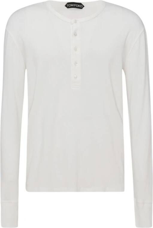 Tom Ford Wit katoenen T-shirt met korte mouwen Wit Heren