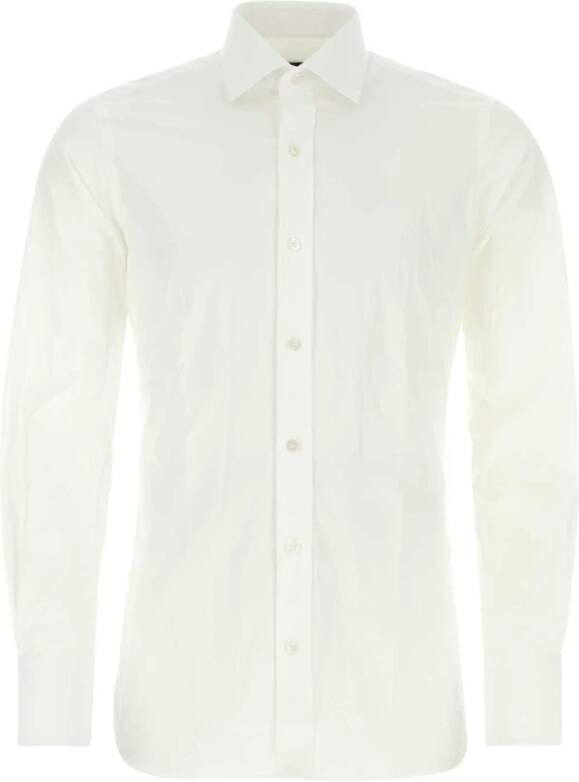 Tom Ford Witte Poplin Overhemd voor Heren White Heren