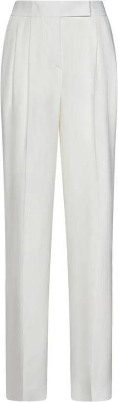 Tom Ford Witte zijden broek met hoge taille en wijde pijpen White Dames