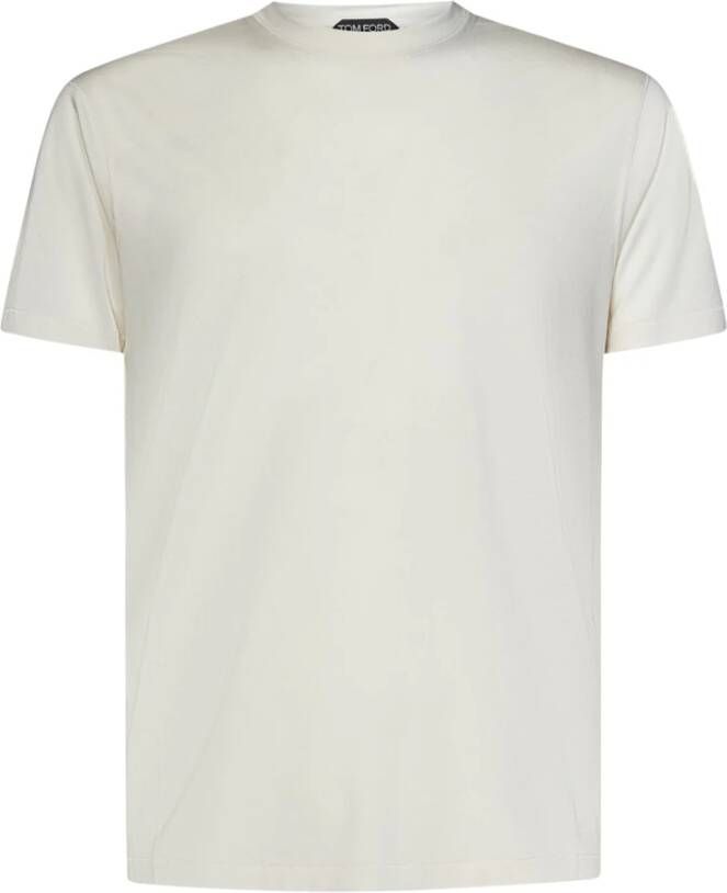 Tom Ford Witte Ribgebreide T-shirts en Polos Wit Heren