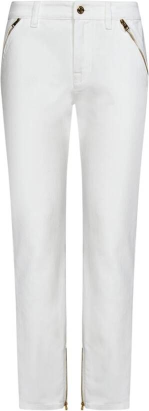 Tom Ford Witte Skinny-Fit Jeans met Gouden Ritsen White Dames