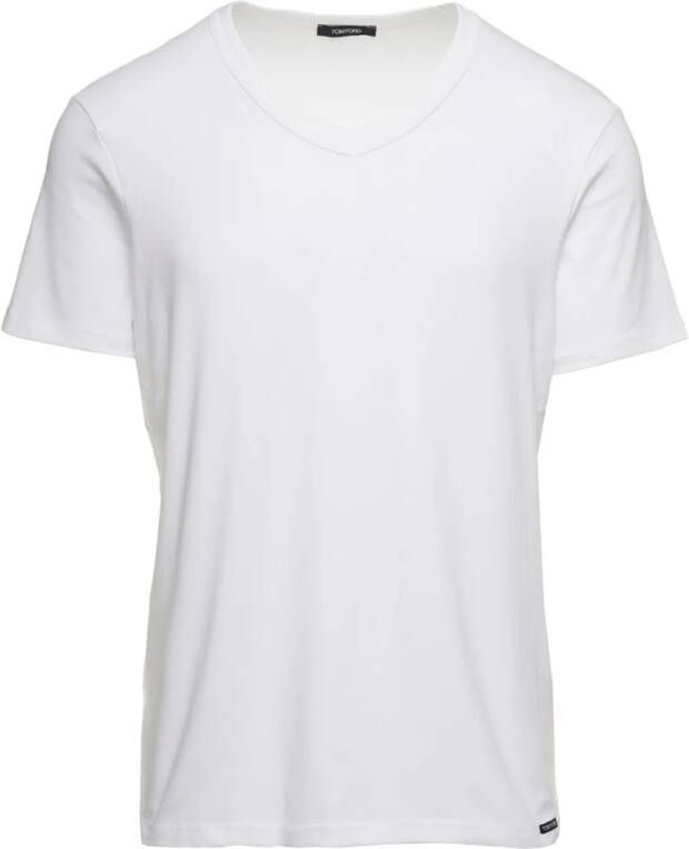 Tom Ford Witte T-shirts en Polos Stijl V Wit Heren