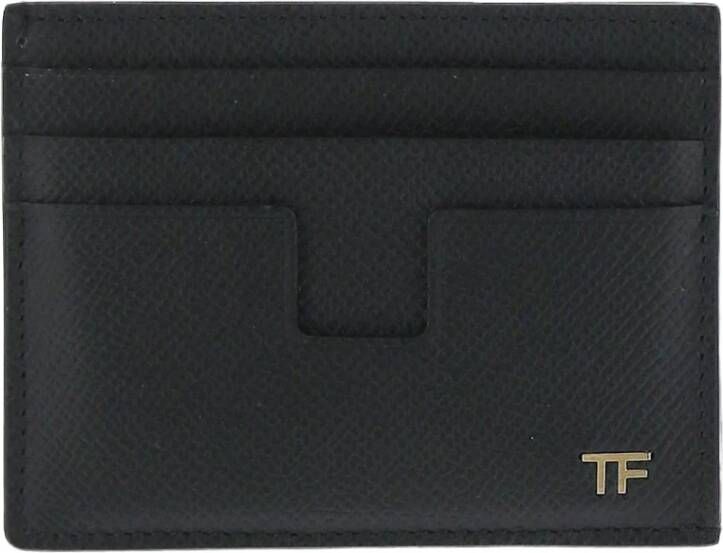 Tom Ford Zachte Korrelige Leren Kaarthouder Zwart Heren