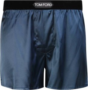 Tom Ford Zijden bokser met logo op de taille door Blauw Heren