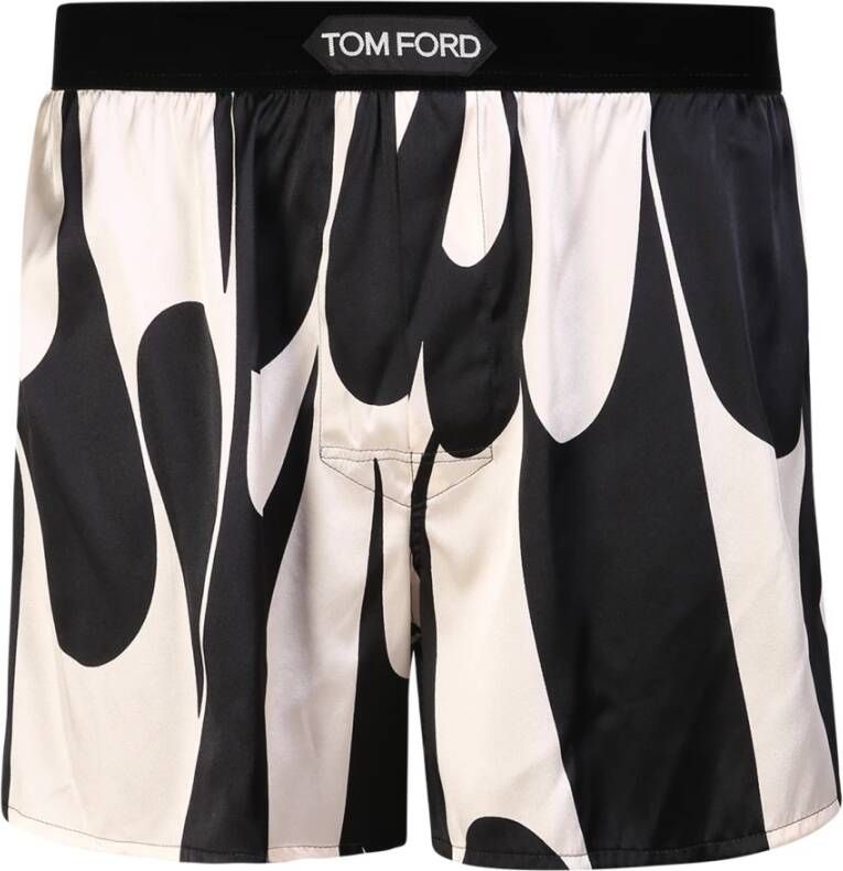 Tom Ford Zijden Boxer met Logo Tailleband Zwart Heren