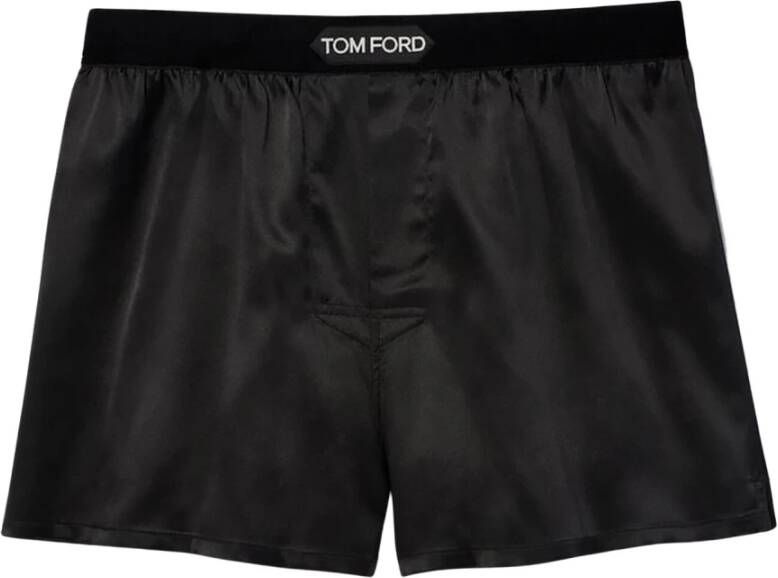 Tom Ford Zijden Klassieke Boxer met Fluweel Tailleband Zwart Heren