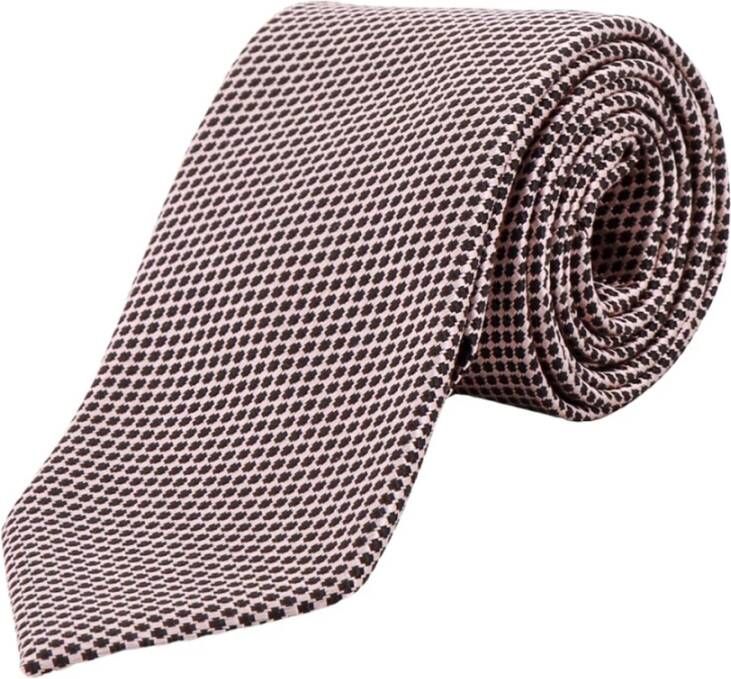 Tom Ford Zijden stropdas met micro-patroon Pink Heren