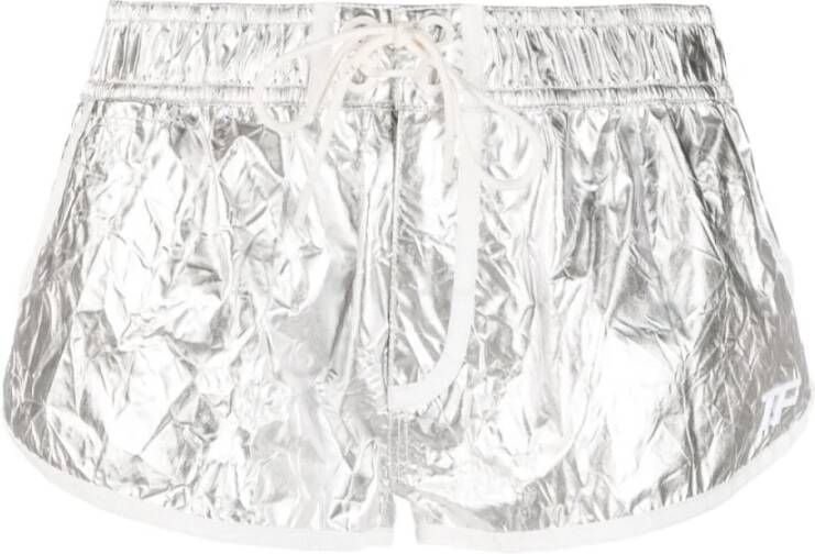 Tom Ford Zilveren Korte Shorts voor Vrouwen Grijs Dames