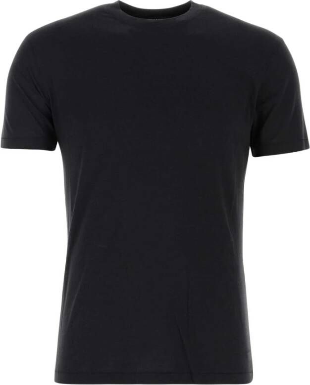 Tom Ford Zwart Lyocell Blend T-Shirt Moderne Stijl Zwart Heren