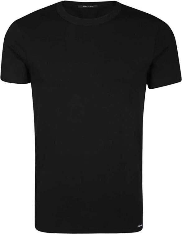 Tom Ford Zwart stretch katoenen T-shirt Zwart Heren