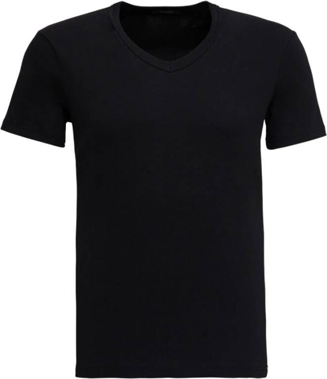 Tom Ford Zwart V-Hals T-Shirt voor Heren Zwart Heren