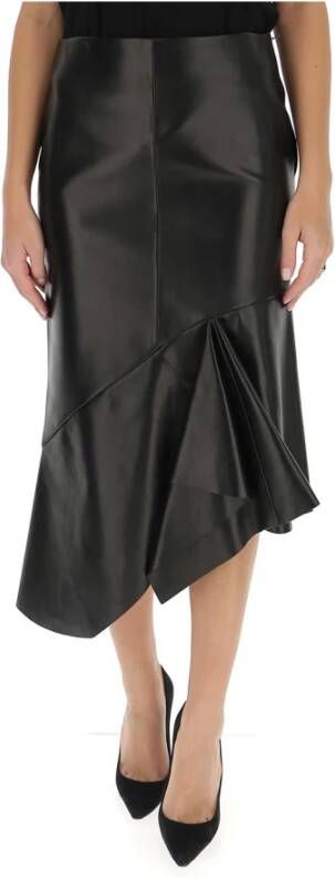 Tom Ford Zwarte Leren Asymmetrische Rok met Hoge Taille Zwart Dames
