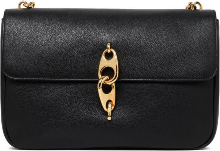 Tom Ford Zwarte leren tas met kettinghandvat Zwart Dames