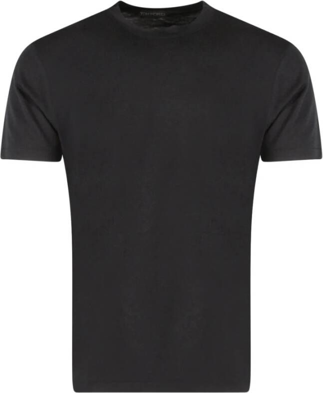 Tom Ford Zwarte Lyocell en Katoenen T-Shirt Herenmode Zwart Heren