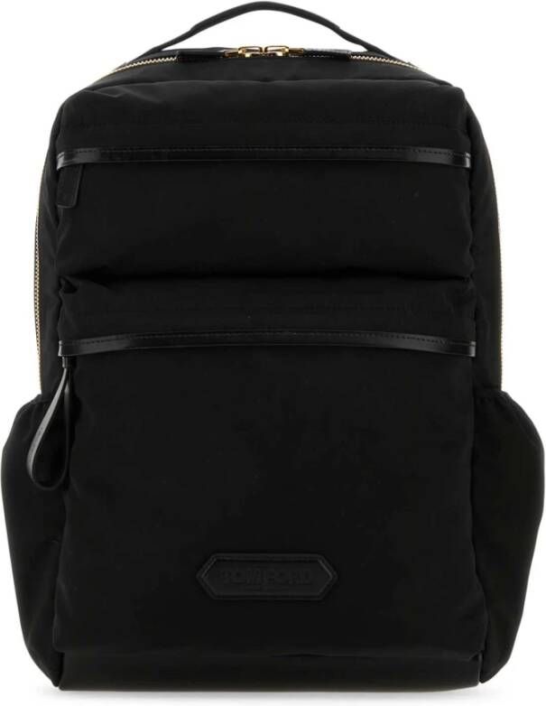 Tom Ford Zwarte polyester en leren rugzak Zwart Heren